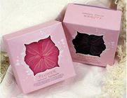 กล่องใส่ Custom Paper Pink Elegant / Hot Stamp โลโก้ Square Box พร้อมหน้าต่าง