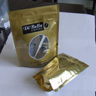 Coffe / Tea Moistureproof Stand Up Pouch Bag พลาสติกหน้าต่างรูปไข่ทองคำ