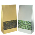 ถุงบรรจุภัณฑ์พลาสติกสีเหลืองเคลือบสีเงินด้านพร้อมสี่เหลี่ยม Bpttom สำหรับชา