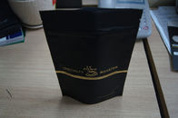 อลูมิเนียมฟอยล์ถุงชาบรรจุภัณฑ์ / ยืนขึ้นถุงกาแฟพลาสติกสีดำด้านมีซิปล็อค