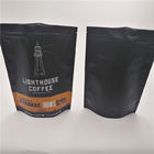 นำมาใช้ใหม่แมตต์สีดำยืนขึ้นกระเป๋าถุงพลาสติกบรรจุภัณฑ์สำหรับเมล็ดกาแฟ