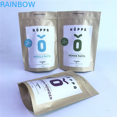 ถุงที่ย่อยสลายได้ทางชีวภาพ Pirnted แบบกำหนดเองถุงเป็นมิตรกับสิ่งแวดล้อมถุงกระดาษคราฟท์ PLA