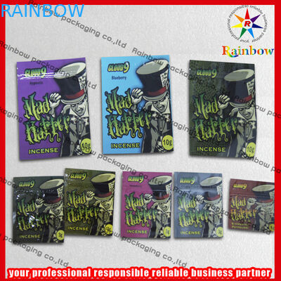 อลูมิเนียมฟอยล์ถุงธูปสมุนไพรซิปพลาสติกรีไซเคิลด้วยซิป