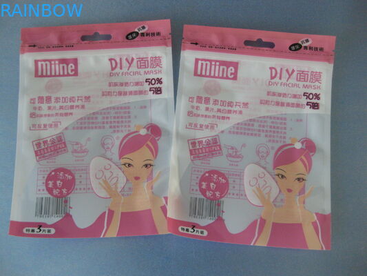 ถุงบรรจุภัณฑ์ Comestic ป้องกันความชื้นพร้อม Ziplock และเป้าเสื้อกางเกง