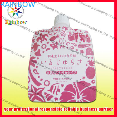 Stand Up ศัสตราบรรจุภัณฑ์กระเป๋าซีลความร้อนสำหรับน้ำผลไม้, PET / AL / PE