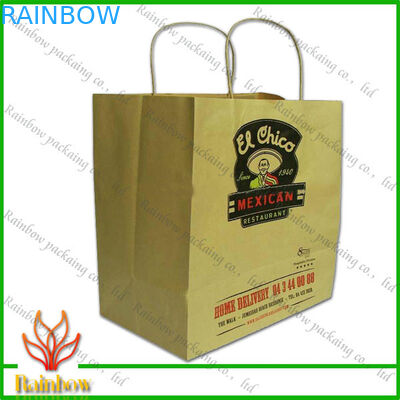 ถุงช้อปปิ้งกระดาษ Take Away พร้อมที่จับและการออกแบบที่สวยงาม