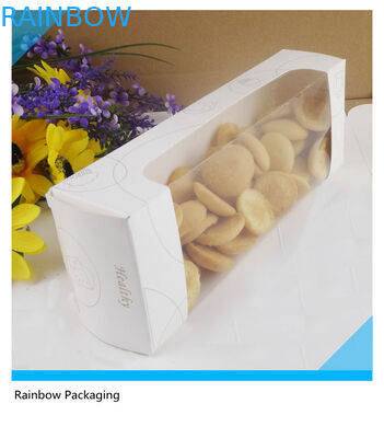 กล่องบรรจุภัณฑ์กระดาษแฟนซีเค้กรีไซเคิลด้วยหน้าต่างโปร่งใส