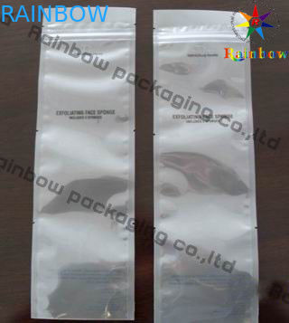 ถุงปิดผนึกฟอยล์ด้านข้างต้นไม้ Ziplock สีขาวเคลือบด้วยรอยฉีก