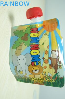 วัสดุที่กำหนดเองอาหารเด็กอลูมิเนียมฟอยล์พวยบรรจุภัณฑ์กระเป๋าเต็มพิมพ์