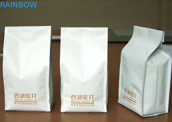 ถุงบรรจุภัณฑ์ชาตราสี่แกนเซรามิคยืนขึ้นเป้าเสื้อกางเกงด้านข้าง