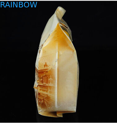 ถุงกระดาษคราฟท์สีน้ำตาลซิปเองพิมพ์ด้วยสำหรับขนมปัง / ถั่ว