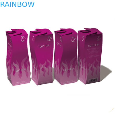 บรรจุภัณฑ์กล่องกระดาษเครื่องสำอางสีแดงกระดาษสีขาว 350 แกรมสำหรับจัดแสดง