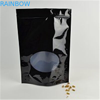 ลุกขึ้นยืนถุงฟอยล์ Ziplock พิมพ์แบบกำหนดเองด้วยรอยฉีกขาดและหน้าต่าง