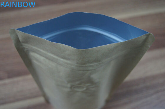 เคลือบเงาเงินธรรมดายืนขึ้นถุงฟอยล์บรรจุภัณฑ์ Ziplock สำหรับบรรจุภัณฑ์อาหาร