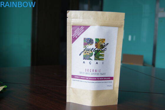 ถุงชากระดาษคราฟท์แบบกำหนดเองการพิมพ์ที่ดีพร้อมซิป