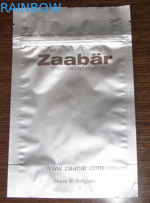 ถุงบรรจุภัณฑ์ฟอยล์ช็อคโกแลตขนาดเล็ก, เงินสามด้านตรากระเป๋าอลูมิเนียมฟอยล์แบน