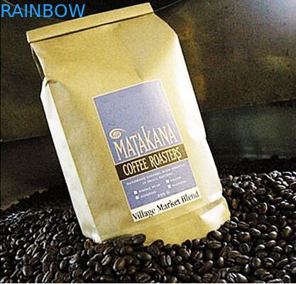 ทองเป้าเสื้อกางเกงกระดาษคราฟท์ที่กำหนดเองด้านถุงบรรจุภัณฑ์เมล็ดกาแฟกระป๋อง