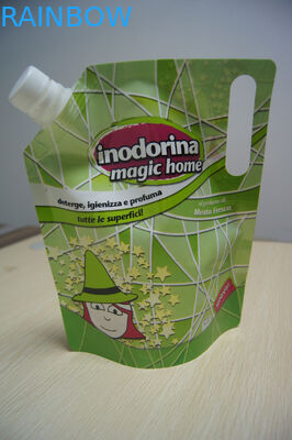 บรรจุภัณฑ์พวยกระเป๋า Green Drink Die Cut Handle สำหรับบรรจุภัณฑ์ LIquid
