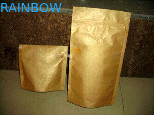 Ziplock ลามิเนตฟอยล์อลูมิเนียมการพิมพ์แบบเต็มถุงพลาสติกทอง Stand Up Matte Finish