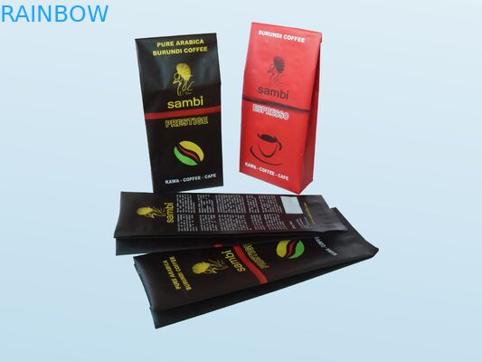 สีเงินสูญญากาศซีลถุงชาบรรจุภัณฑ์ผิวด้านลุกขึ้นยืนด้วยวาล์ว Degassing