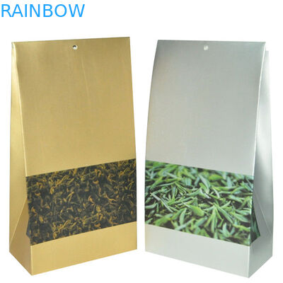 พิมพ์เสร็จสิ้นถุงกาแฟเคลือบบรรจุภัณฑ์ดีบุกผูกสีเงินสแควร์ด้านล่าง