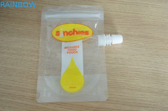Clear Stand Up Yellow Spout Pouch Packaging นำมาใช้ใหม่สำหรับบรรจุภัณฑ์เหลว