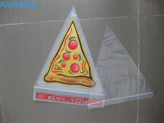 สามเหลี่ยมถุงตรา Ldpe Grip พร้อมสติ๊กเกอร์สำหรับ Pizza Saver, ซิปปิด