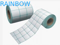 ป้ายสติกเกอร์กาวกระดาษสี่เหลี่ยมสีขาวที่ไม่ได้พิมพ์ในม้วน