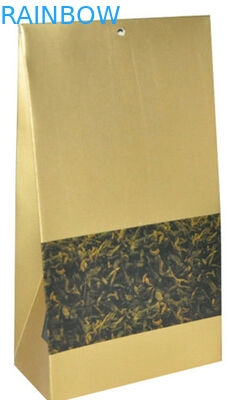 บรรจุภัณฑ์กระดาษคราฟท์คลาสสิกที่กำหนดเองสำหรับถุงชาก้นแบน