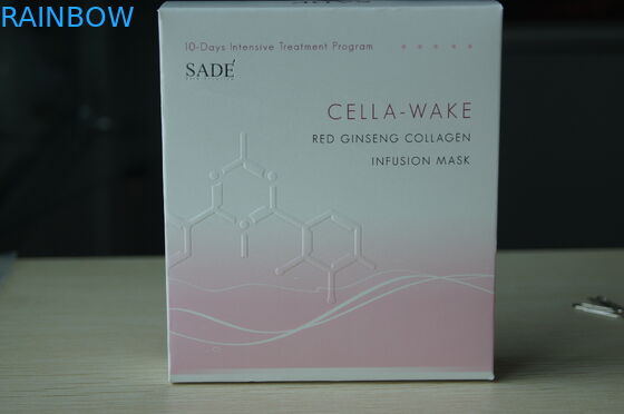 Pink Sade กล่องบรรจุภัณฑ์กระดาษการ์ดขาวสำหรับหน้ากากเครื่องสำอางโสม Collagen