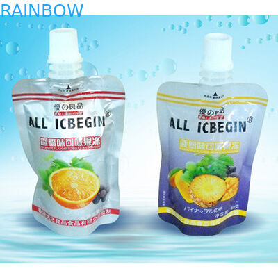 กระเป๋าพวยพลาสติกแบบกำหนดเองสำหรับบรรจุน้ำผลไม้ / ถุงบรรจุของเหลว