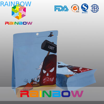 กระเป๋าขนมขบเคี้ยวผนึกก้นแบนพร้อมรูปการ์ตูนสำหรับเด็ก