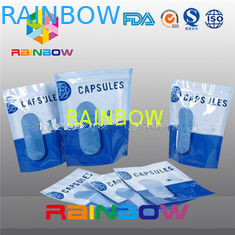 Stand Up Vertival Aluminum Foil Pouches กระจกใสสำหรับแคปซูล