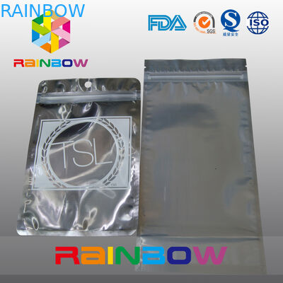 ถุงป้องกันไฟฟ้าสถิตย์แบบป้องกันด้านสามด้านประทับตราด้านหลังมีซิปและรอยฉีก