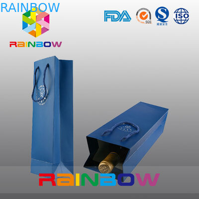 ขวดไวน์ถุงกระดาษที่กำหนดเอง / ถุงกระดาษคราฟท์พิมพ์แบบกำหนดเองพร้อมพิมพ์โลโก้