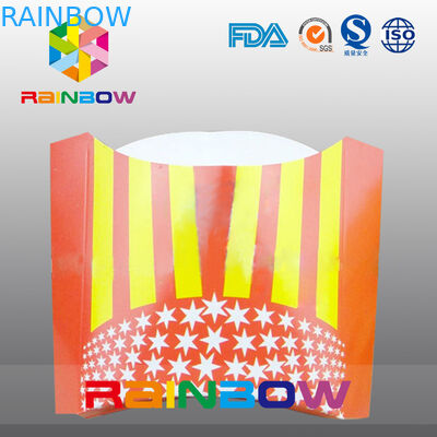 ย่อยสลายได้ทางชีวภาพ Take Away ทิ้งกล่องกระดาษบรรจุภัณฑ์ทอดฝรั่งเศส