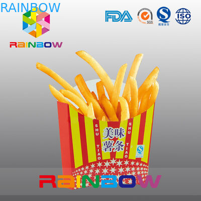 ย่อยสลายได้ทางชีวภาพ Take Away ทิ้งกล่องกระดาษบรรจุภัณฑ์ทอดฝรั่งเศส