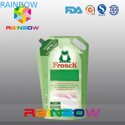 อลูมิเนียมฟอยล์ยืนขึ้นพวยกระเป๋ามีรูมือสำหรับบรรจุภัณฑ์ผงซักฟอกซักผ้า