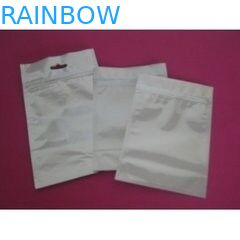 ถุงอลูมิเนียมฟอยล์พิมพ์ลาย 3 ด้านสีขาวเงิน