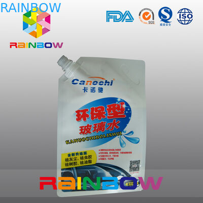 ลามิเนตชั้นพวยกระเป๋าบรรจุภัณฑ์ที่มีช่องสำหรับของเหลวเครื่องซักผ้ากระจกหน้ารถ