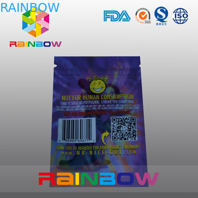 ถุงบรรจุธูปธูปสมุนไพร 5 กรัม OMG สามด้านพร้อมซิป