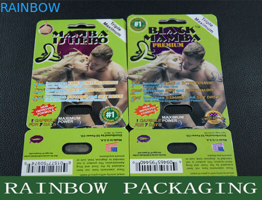 Black Mamba Sex Pills บรรจุภัณฑ์บรรจุภัณฑ์พุพองสำหรับผู้ชาย