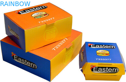 Premiium บรรจุภัณฑ์กล่องกระดาษพิมพ์แบบกำหนดเองสำหรับร้านอาหารฟาสต์ฟู้ด