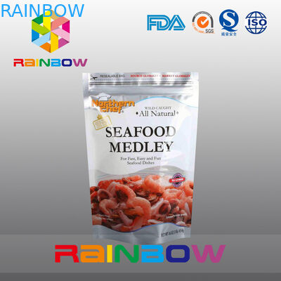 อลูมิเนียมฟอยล์บรรจุถุงบรรจุด้วยซิปสำหรับอาหารทะเล