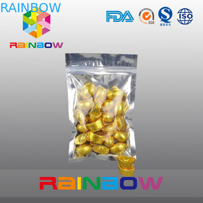 ถุงบรรจุ 100 กรัมบรรจุภัณฑ์ด้านหน้า Transprent กลับฟอยล์มีซิป