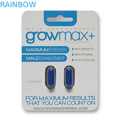 บรรจุภัณฑ์บัตรแขวนกระดาษพิมพ์แบบกำหนดเองสำหรับการกระตุ้นชายเสริมด้วยสองหลุม