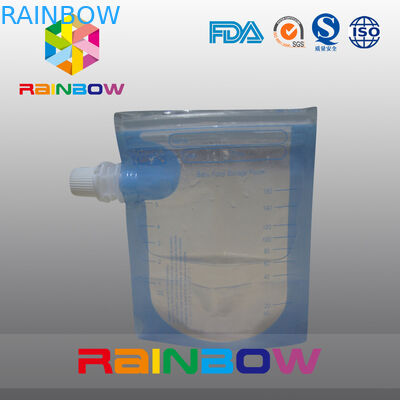 กระเป๋าเป้าเสื้อกางเกง Transprent สำหรับน้ำ / เครื่องดื่ม Doypack มีซิป