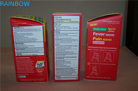 แพคเกจกล่องกระดาษลูกฟูกที่กำหนดเองพร้อมปั๊มร้อน, สีแดง