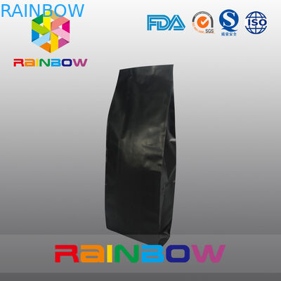 สีดำที่กำหนดเองพิมพ์เป้าเสื้อกางเกงถุงกาแฟพลาสติกมีซิป / วาล์ว