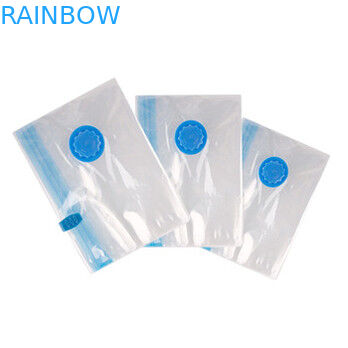 ถุงซีลสูญญากาศโปร่งใสสำหรับเก็บอาหาร / เครื่องแต่งกาย / ผ้าห่มมีซิปและวาล์ว